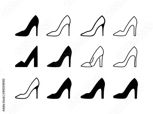 Fashion Icon Logos. fashion blogger. Icon set. Set Logo of fashi