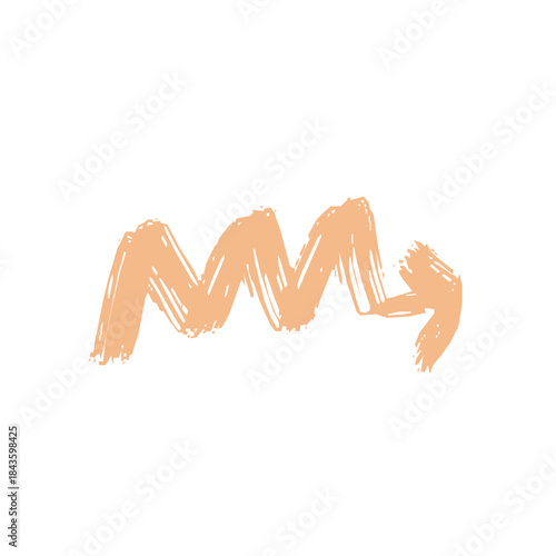 Handdrawn zigzag brush stroke abstract element