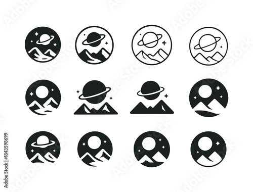 Space Exploration Icons. space exploration. Icon set. Set Logo o