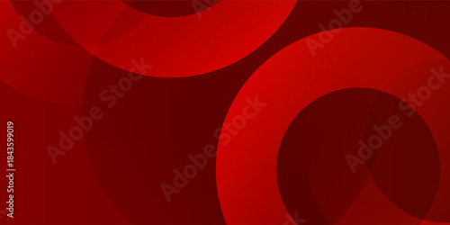 Abstract red gradient circles shape background with shadow decoration. Modern Trendy design in Vector Illustration