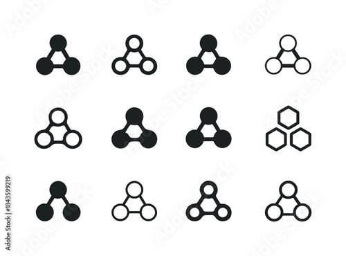 Compound Logo Variations. compound. Icon set. Set Logo of compou