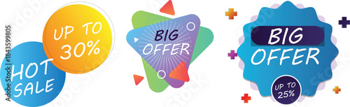 Hot sale up to thirty percent big offer up to twenty five percent discount promotion advertising marketing retail graphic design element