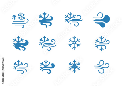 Chilly Breeze Logos. Chilly Morning Breeze. Icon set. Set Logo o