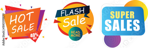 Hot sale flash sale super sales promotion discount offer marketing advertising retail commerce graphic design element banner badge