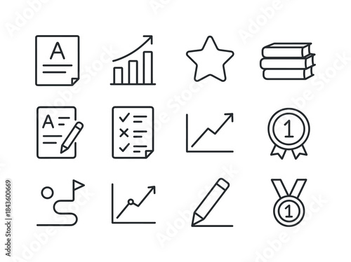 Student Progress Icons. parent-teacher meetings