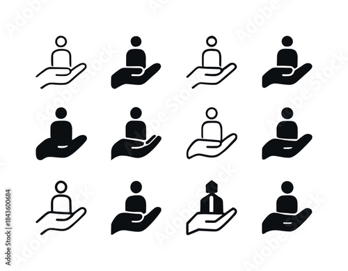 Leadership Icon Set. Leadership training. Icon set. Set Logo of