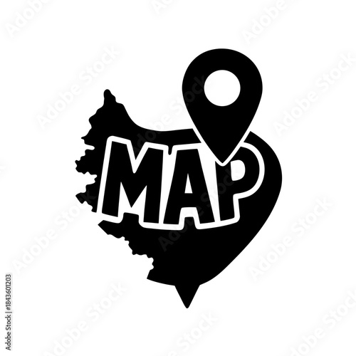Map With Location Pin Navigation Icon