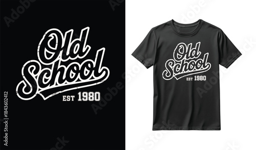 Old school est 1990 retro vintage typography t shirt design graphic