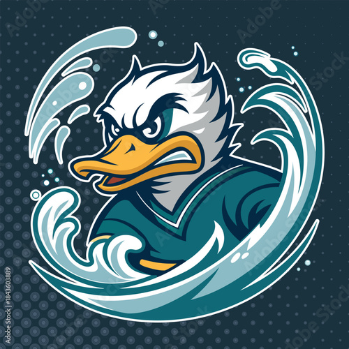 Regal Dragon Mascot Illustration with Golden Crown, Symbolizing Power and Majestic Fantasy