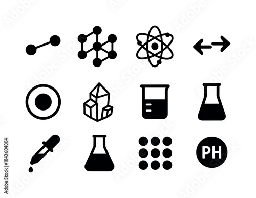 Chemical Bonding Icons. Chemical Bonding. Solid icon set of Chem