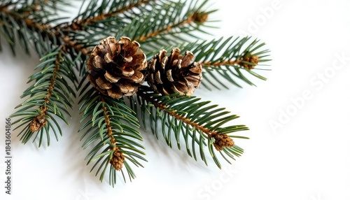 fir tree branch with cones