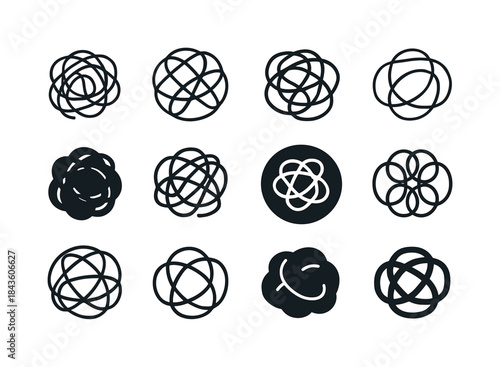 Depression Logo Variations. depression. Icon set. Set Logo of de