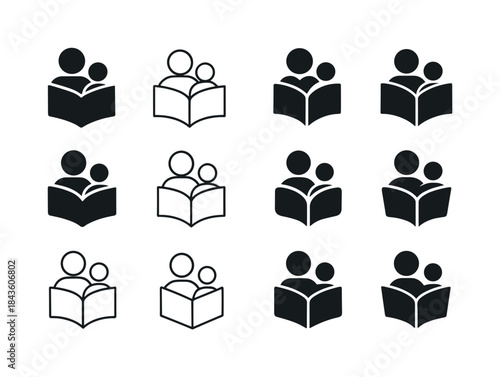 Parent-Teacher Meeting Icons. parent-teacher meetings. Icon set.