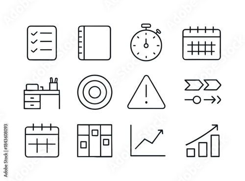 Productivity Icon Set. Productivity. Line icon set of Productivi