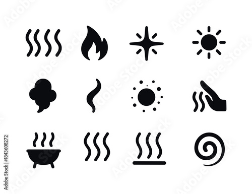 Heat Icons Collection. Heat icons. Solid icon set of heat icons: