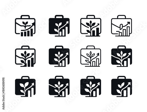 Small Business Icons. Small business growth and challenges. Icon