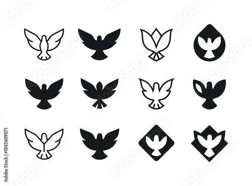 Faith Icon Variations. Faith in Jesus. Icon set. Set Logo of fai