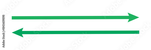 Horizontal long straight arrow signs. Black pointer, direction, position symbol and double arrow icon isolated on white background. Vector Illustration