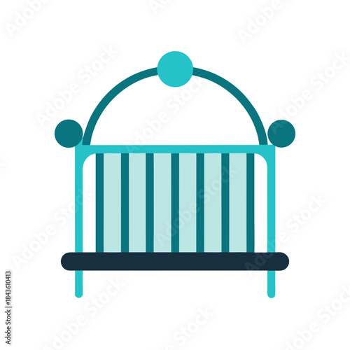 baby crib vector clip art for web and graphic design