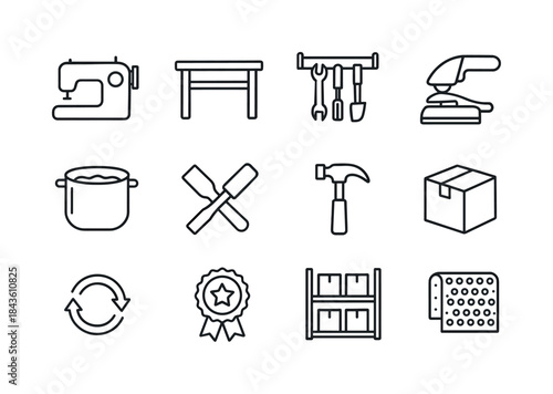 Rural Women's Enterprises Icons. Women entrepreneurs in rural ar