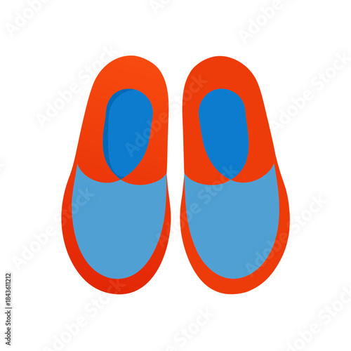 vector clip art bedroom slippers on white background for web and graphic design
