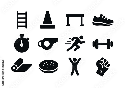 Sports Conditioning Icons. Sports Conditioning. Solid icon set o