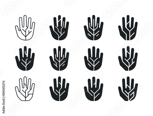 Biometric Security Icons. Biometric Security. Icon set. Set Logo