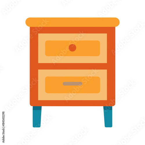 vector clip art bedside table on white background for web and graphic design