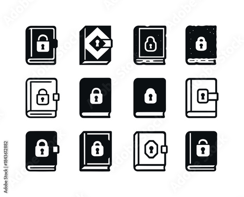 Dusty Tome Logos. dusty tome. Icon set. Set Logo of dusty tome: