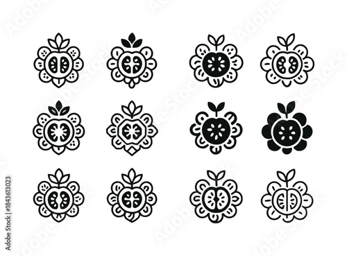 Healthy Eating Logos. Healthy Eating Habits. Icon set. Set Logo