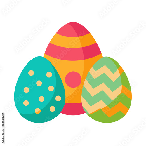 vector clip art decorated eggs on white background for web and graphic design
