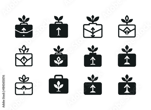 Small Business Icons. Small business growth and challenges. Icon
