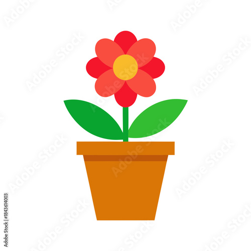 vector clip art flower pot on white background for web and graphic design