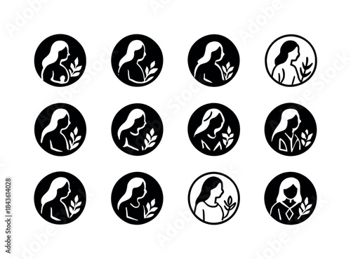 Rural Women Entrepreneur Logos. Women entrepreneurs in rural are