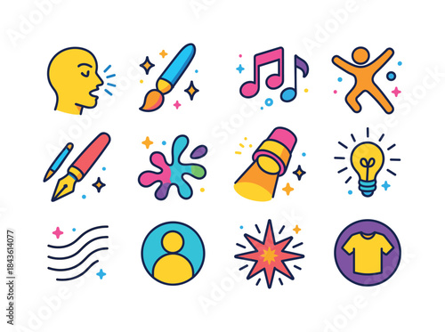 Colorful Self-Expression Icons. Self-Expression. Colorful isomet