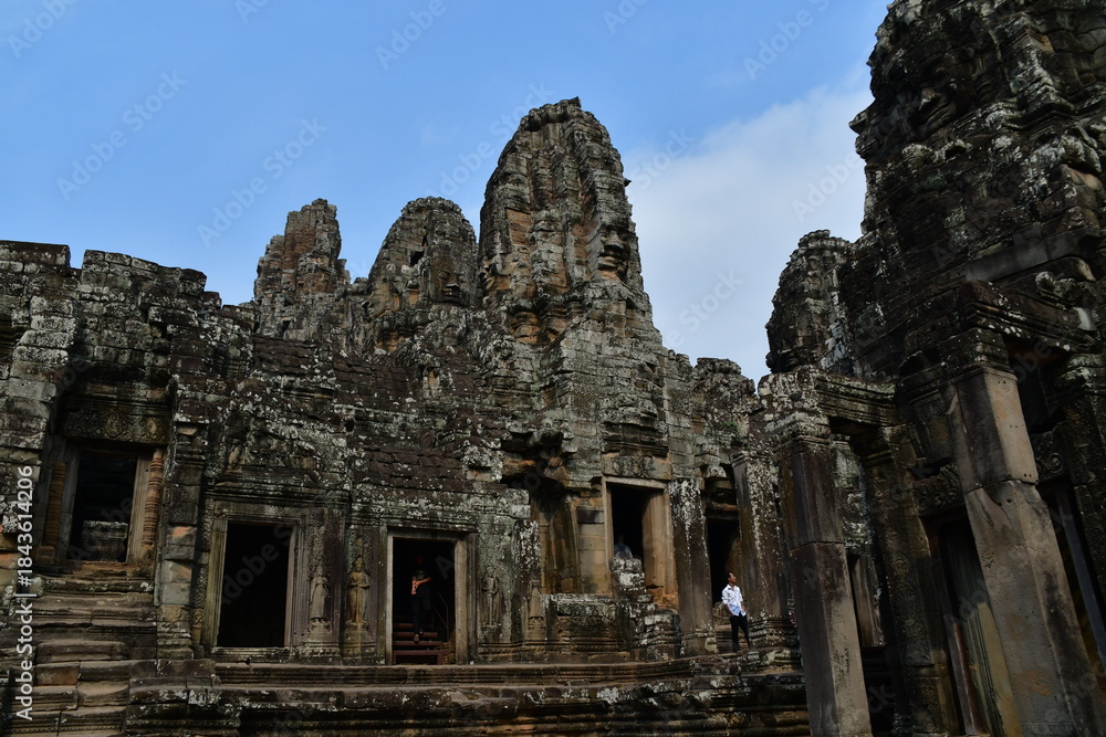 Naklejka premium カンボジア シェムリアップ遺跡群 アンコール・トム(バイヨン)