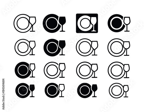 Kitchen Logo Icons. Kitchens and Dining Room Designs. Icon set.