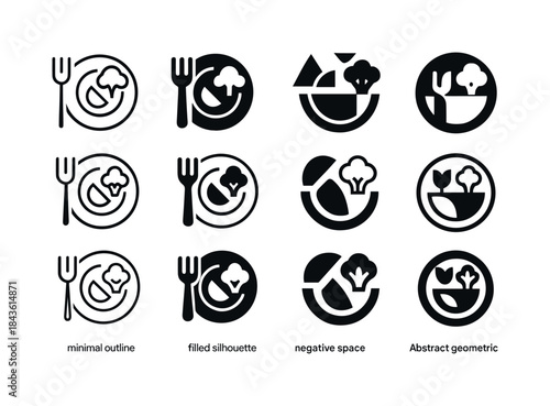 Healthy Eating Icons. Healthy Eating. Icon set. Set Logo of heal
