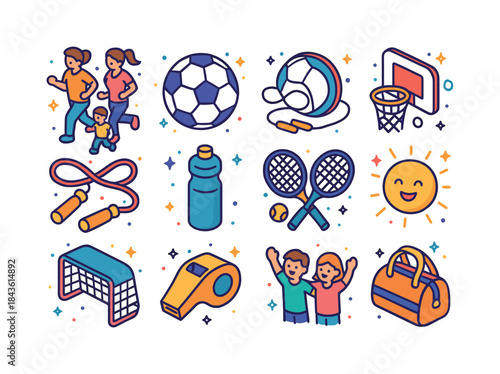 Healthy Lifestyle Icons. Healthy Lifestyle. Colorful isometric v