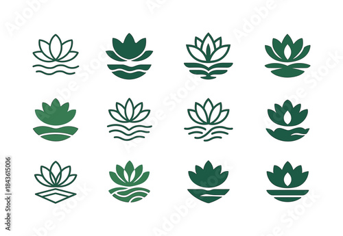 Wetlands Logo Variations. preserving wetlands. Icon set. Set Log