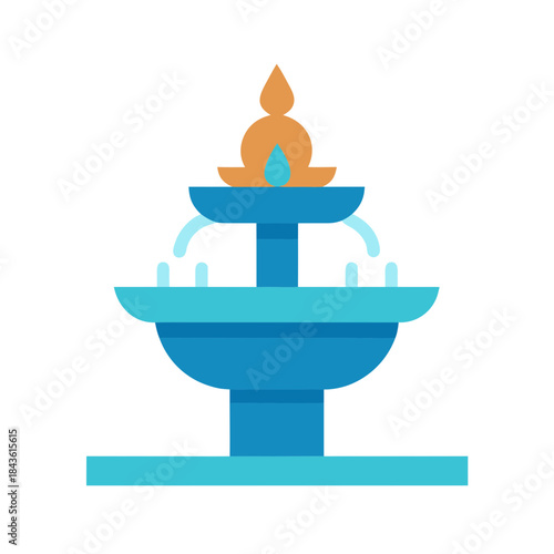 vector clip art indoor fountain on white background for web and graphic design