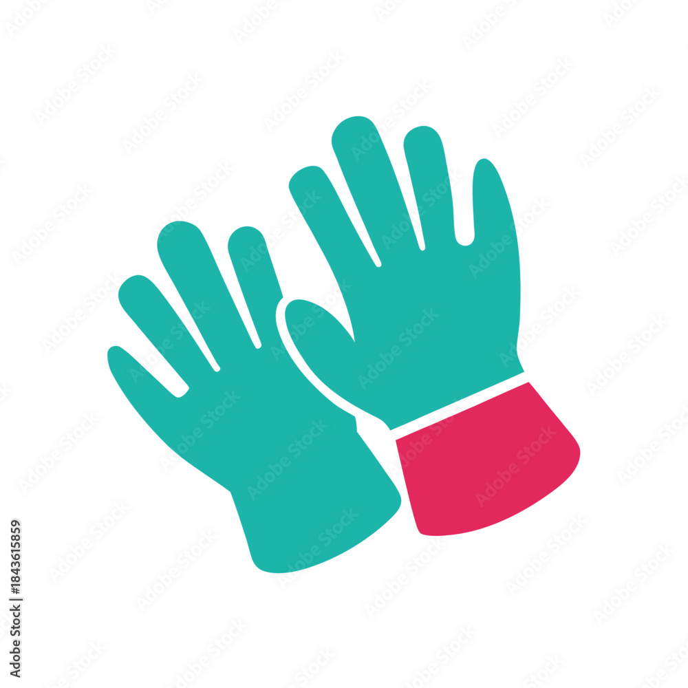 Fototapeta premium vector clip art laundry gloves on white background for web and graphic design