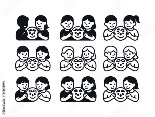 Edible Craft Logo Icons. kids making and eating art (edible craf