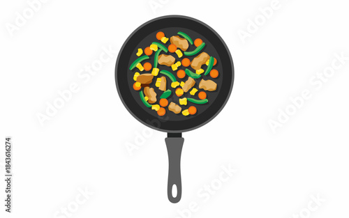 The image presents a delicious stir-fry packed with vibrant vegetables, highlighting the colorful arrangement that tantalizes the taste buds and promotes healthy eating.