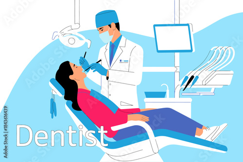 A skilled dentist attends to a patient in a modern dental clinic, communicating professionalism and care while ensuring a comfortable experience during dental treatment.
