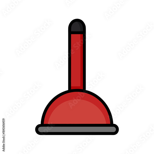 vector clip art plunger on white background for web and graphic design