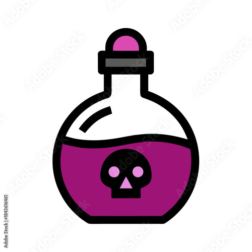 vector clip art poison bottle on white background for web and graphic design