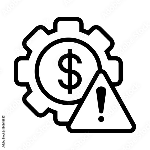 icon represents a financial or economic risk within a system or operation