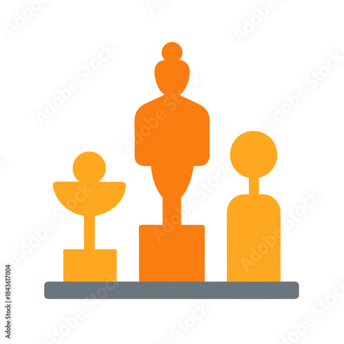 vector clip art small sculptures on white background for web and graphic design