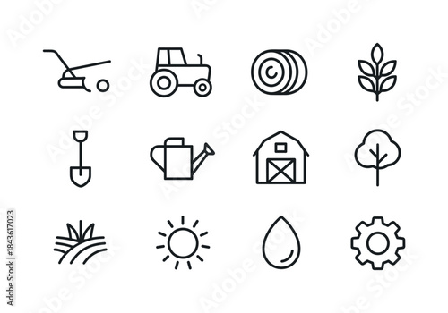 Agriculture Icon Set. Agriculture. Line icon set of agriculture: